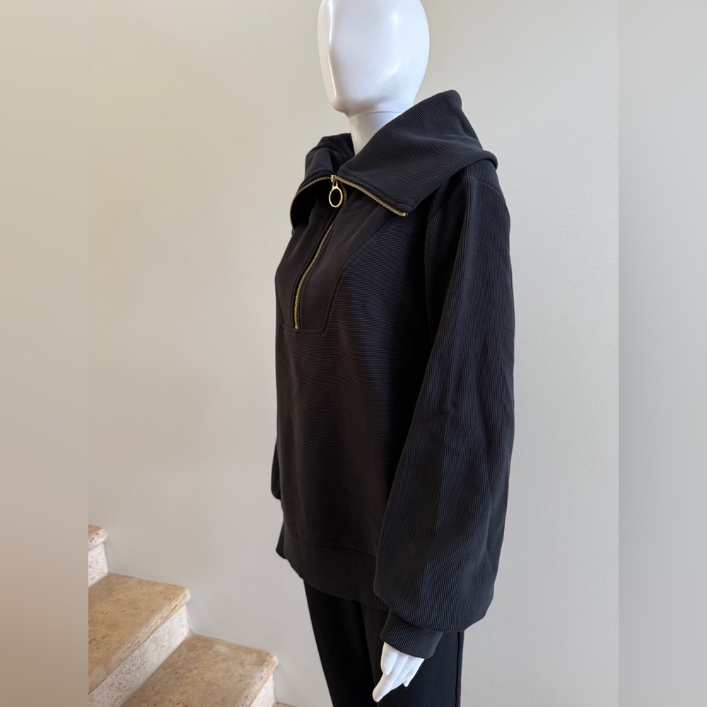 NWOT VARLEY Vine Pullover Funnel-Neck Sweater Sweatshirt, Size Large, Black - Picture 5 of 7